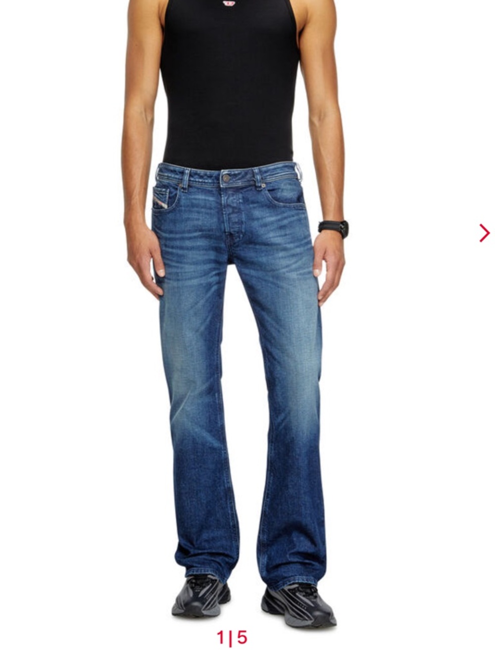 Diesel - Zatiny Men’s Bootcut Button Fly Jeans -Blue 34 W